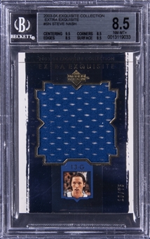 2003-04 UD "Exquisite Collection" Extra Exquisite #SN Steve Nash Jersey Card (#10/75) - BGS NM-MT+ 8.5